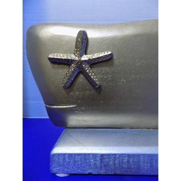 NEW Wood Whale Statue Figurine Coastal Nautical Decor Made In India - Picture 2 of 5